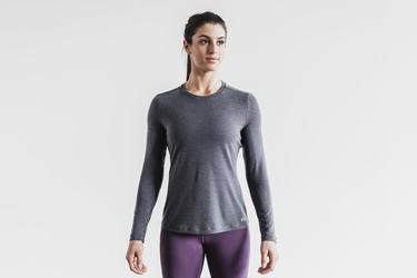 Nobull Women's Long Sleeves Deep Grey | Australia (AK0921)